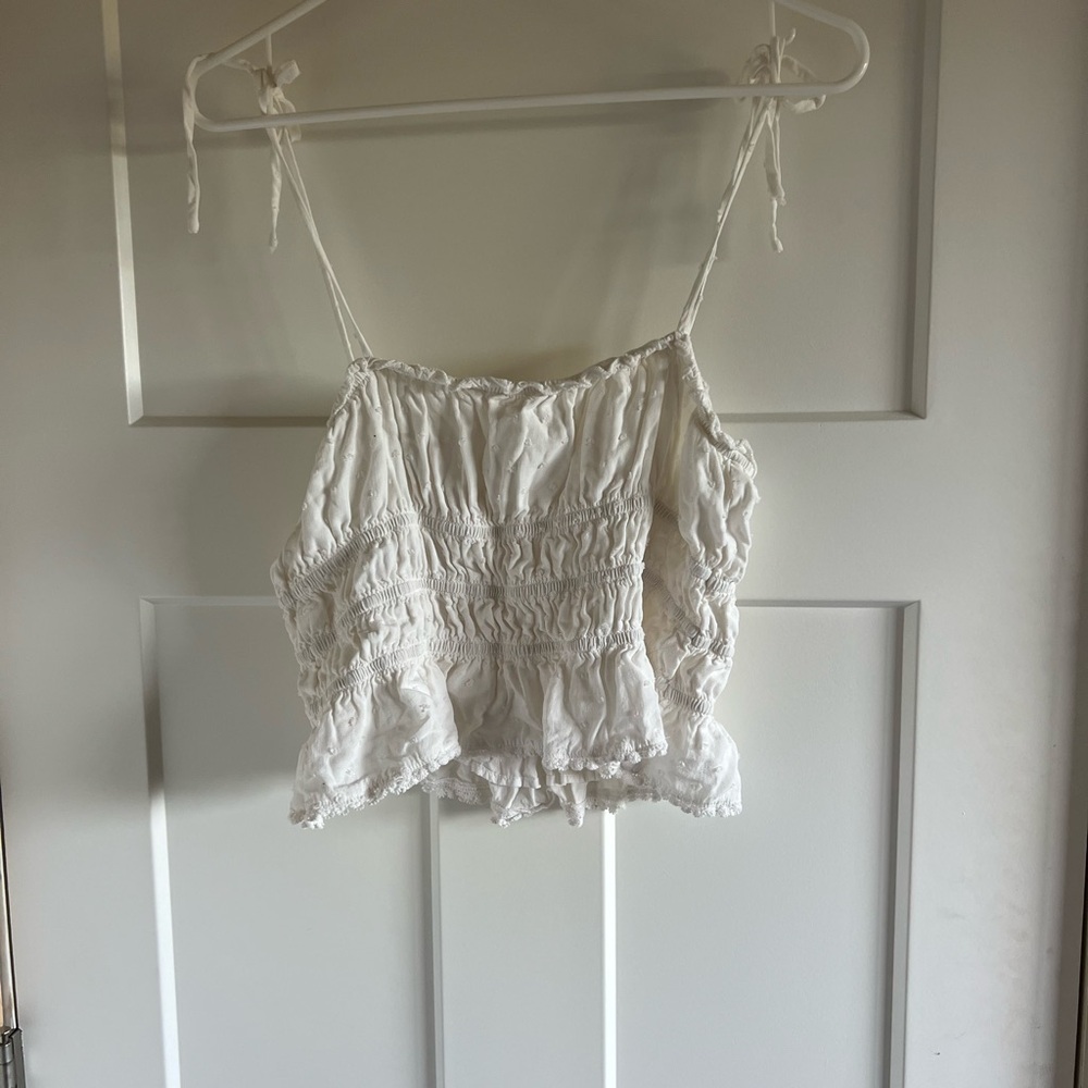 Miami White Smocked Camisole Top